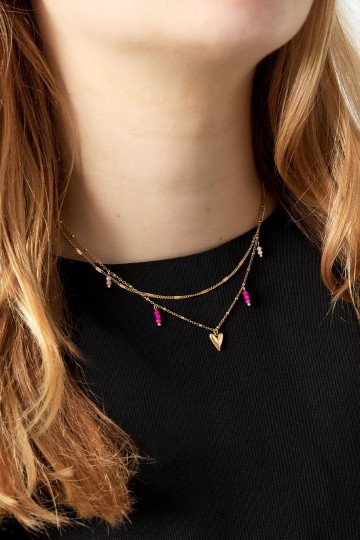 0218901 181 m0 dubeel ketting hart rose goud