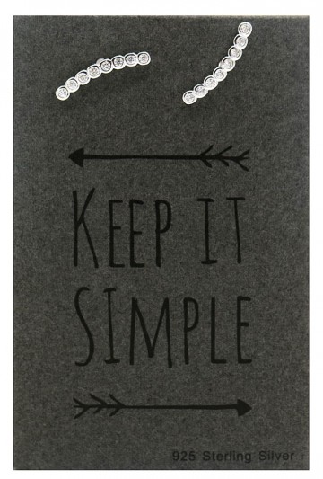 925 earings 9255 15mm lange staaf met steentjes