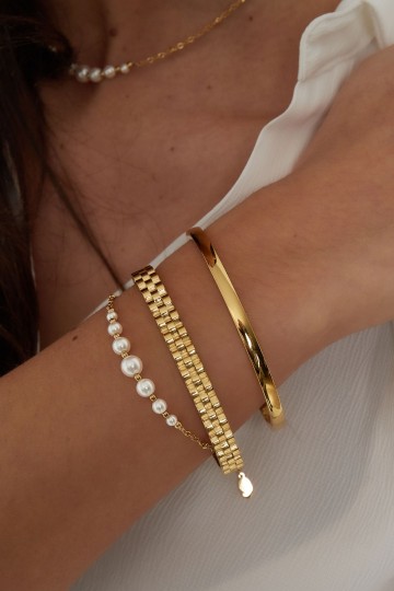 Armband goud parel
