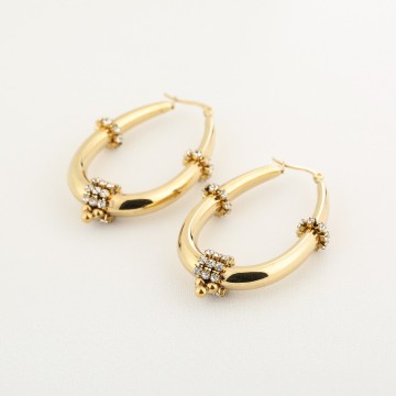 Boho chunky oorbel ovaal