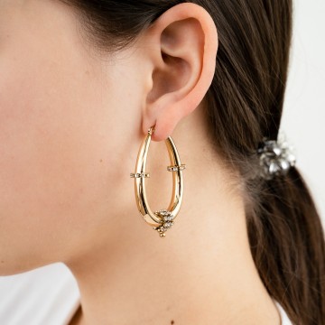 Boho chunky oorbel ovaal1