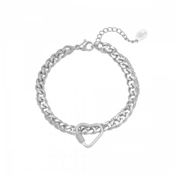 Chained heart zilver