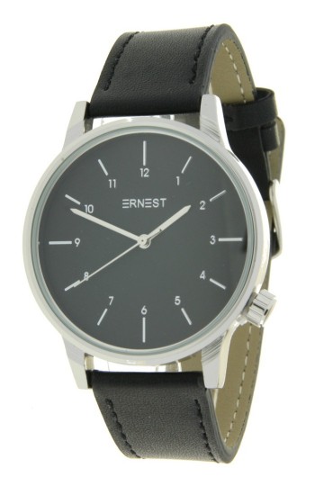 Ernest horloge new elegance zwart zilver zwart