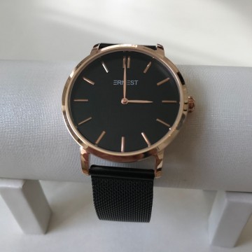 Ernest horloge rose zwart 1