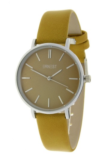 Ernest horloge silver cindy medium fw18 mostard 0