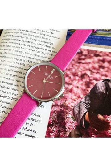 Ernest horloge silver cindy medium ss24 fuchsia