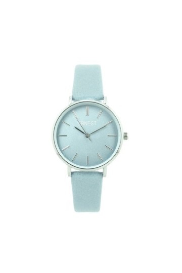 Ernest horloge silver cindy medium ss24 jeansblauw 0