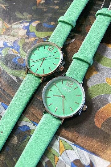 Ernest horloge silver cindy mini ss22 appelgroen 0