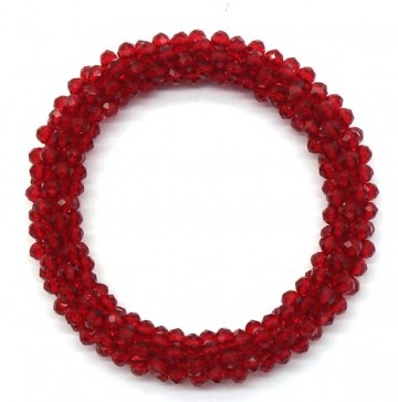 Glas armband rood
