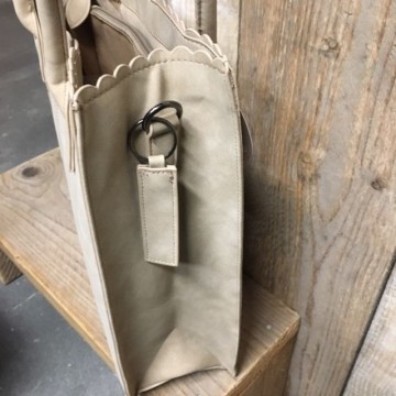 Handtas beagles lichtgrijs zijkant