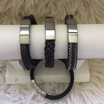 Herenarmband bruin en zwart