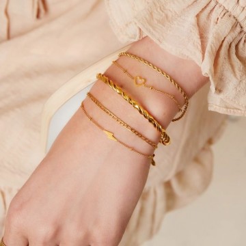 Meerlaagse armband goud hartje1 foto 0