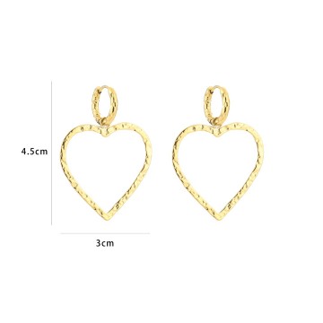 Oorbel hart goud geribbeld sunsetmaat