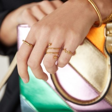 Pinkring  rooshand goud