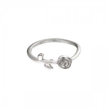 Pinkring zilver roos