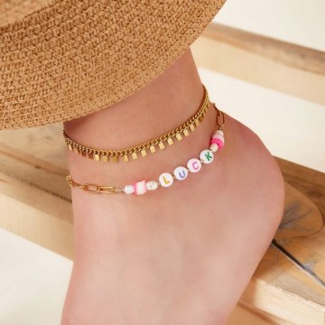 Rechthoek en love parel 2x foto goud