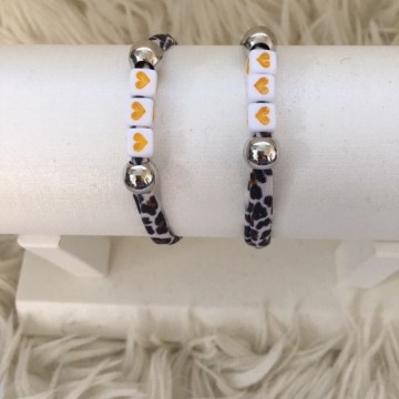 Rekbare hartje panterprint