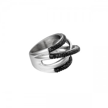 Ring crossroads zwart zilver 1