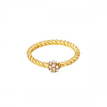 Ring met zirkoon detail goud 1