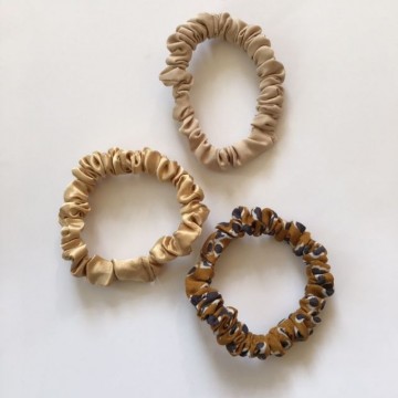 Scrunchie set dun bruin 1