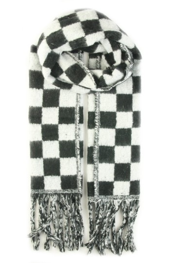 Sjaal daisy zwart wit