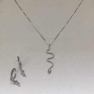 Snake kett oorbell 925