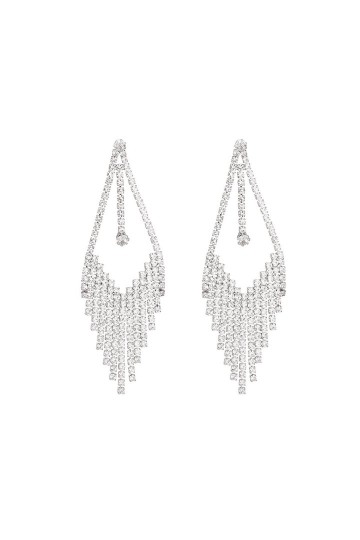 Strass groot waaier zilver