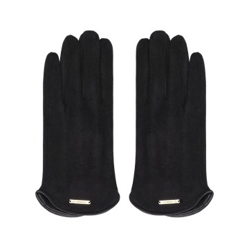 Suede handschoen zwart