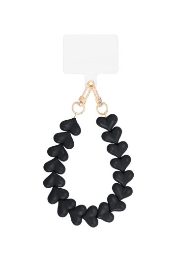 Telfoonkoord zwart hart