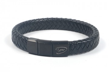 Zwart gevlochten stoere heren armband rick 1
