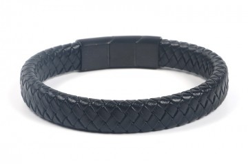 Zwart gevlochten stoere heren armband rick