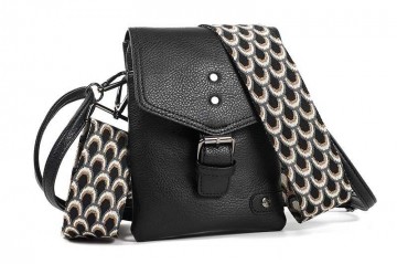 Zwart telefoon en schoudertasje kansas nieuw 1