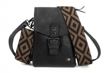 Zwart telefoon en schoudertasje lisse